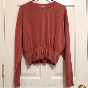 Zara apricot long sleeve stretchy sweater
